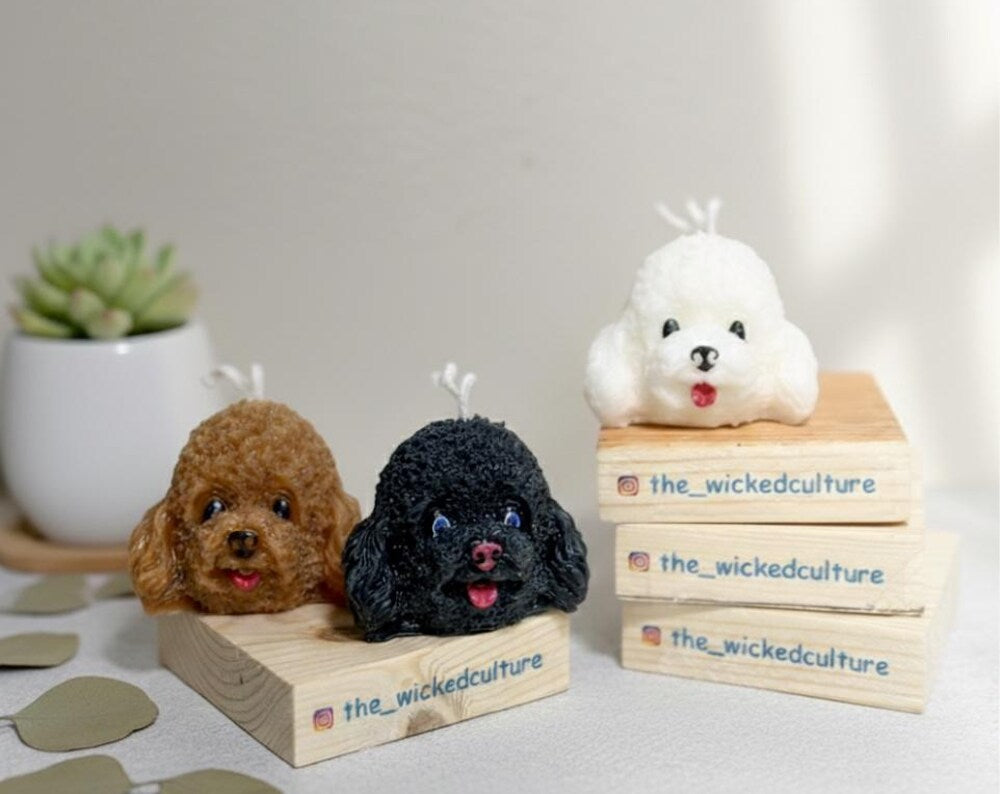 Adorable Puppy Face Candle | Organic | Handmade | Gift | Party Favor