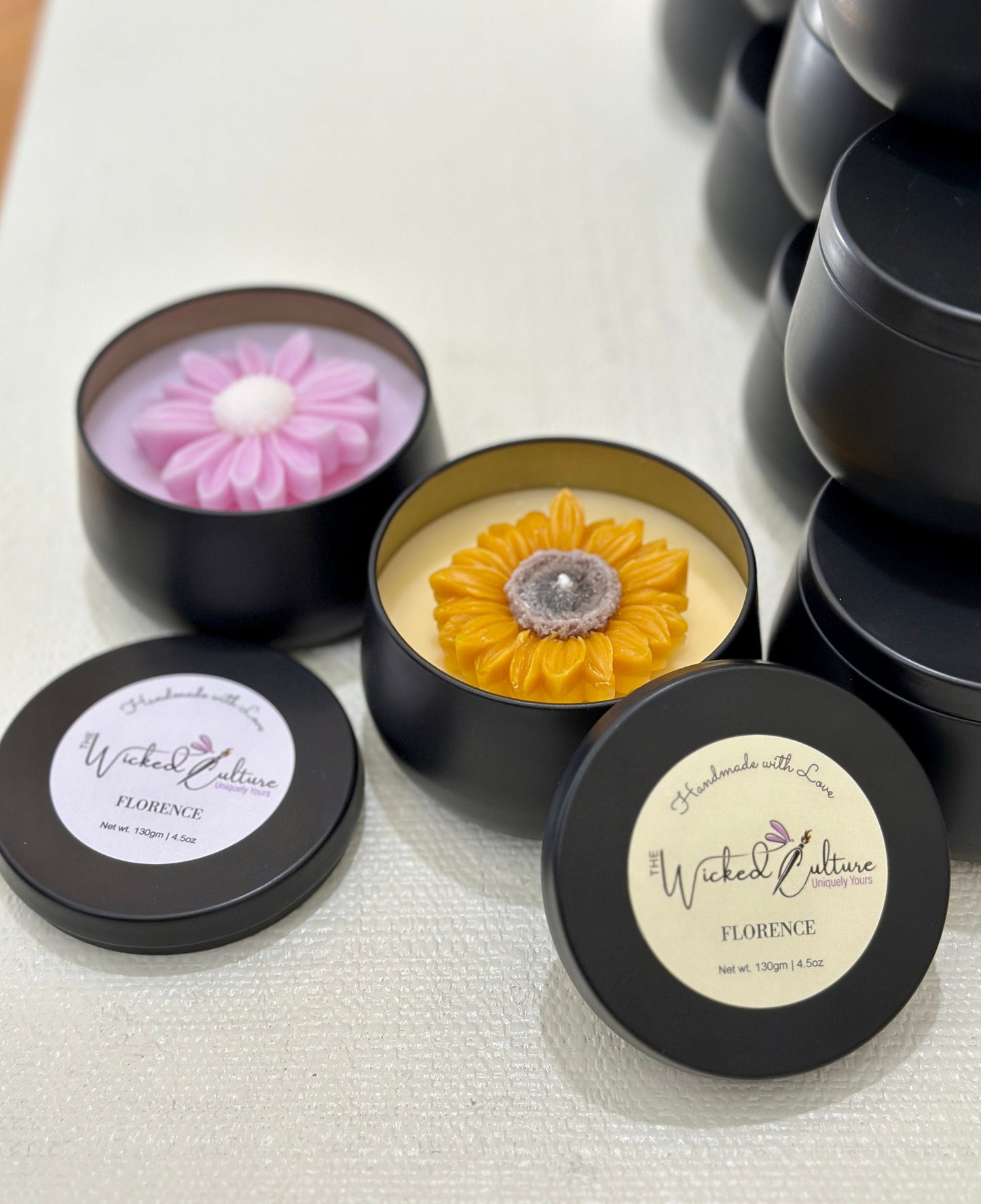 FLORENCE - Organic Scented Candles | Sunflower | Bees | Gift for all occasions