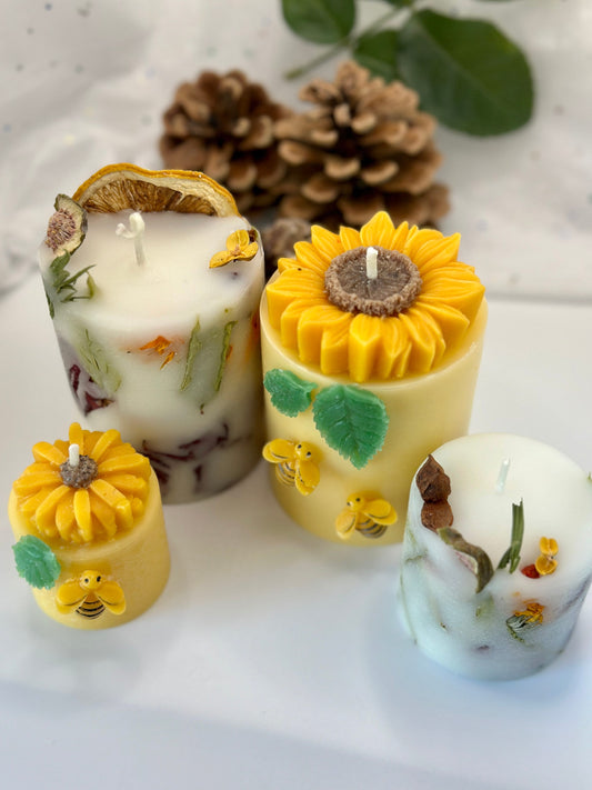 FLORENCE - Organic Scented Candles | Sunflower | Bees | Gift for all occasions