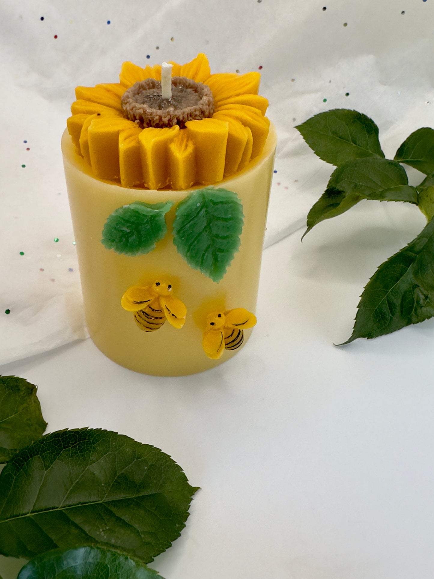 FLORENCE - Organic Scented Candles | Sunflower | Bees | Gift for all occasions